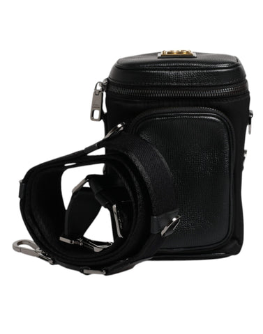 Dolce & Gabbana Black Leather Logo Purse Crossbody Camera Bag Dolce & Gabbana Retail Flare