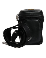 Dolce & Gabbana Black Leather Logo Purse Crossbody Camera Bag Dolce & Gabbana Retail Flare