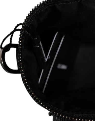 Dolce & Gabbana Black Leather Logo Purse Crossbody Camera Bag Dolce & Gabbana Retail Flare