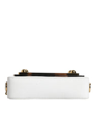 Dolce & Gabbana White Leather Logo Plaque Crossbody Bag Dolce & Gabbana Retail Flare