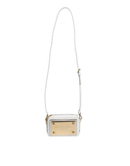 Dolce & Gabbana White Leather Logo Plaque Crossbody Bag Dolce & Gabbana Retail Flare