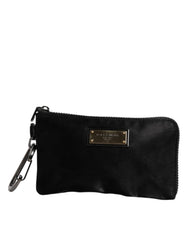 Dolce & Gabbana Black Nylon Logo Plaque Keyring Pouch Clutch Bag Dolce & Gabbana Retail Flare
