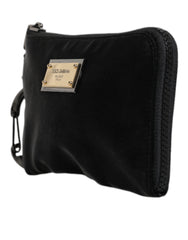 Dolce & Gabbana Black Nylon Logo Plaque Keyring Pouch Clutch Bag Dolce & Gabbana Retail Flare