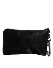 Dolce & Gabbana Black Nylon Logo Plaque Keyring Pouch Clutch Bag Dolce & Gabbana Retail Flare