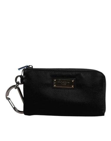 Dolce & Gabbana Black Nylon Logo Plaque Keyring Pouch Clutch Bag Dolce & Gabbana Retail Flare
