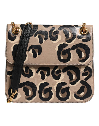 Dolce & Gabbana Beige DG Leopard Pattern Leather Crossbody Bag Dolce & Gabbana Retail Flare