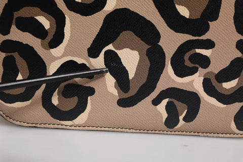 Dolce & Gabbana Beige DG Leopard Pattern Leather Crossbody Bag Dolce & Gabbana Retail Flare