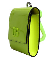Dolce & Gabbana Yellow Green Bifold DG Logo Neck Strap Cardholder Wallet Dolce & Gabbana Retail Flare