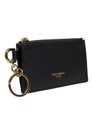 Dolce & Gabbana Black Calfskin Leather DG Logo Card Holder Wallet Dolce & Gabbana Retail Flare