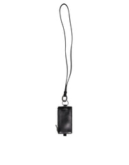 Dolce & Gabbana Black Horse Leather Lanyard Logo Card Holder Wallet Dolce & Gabbana Retail Flare