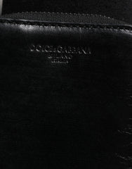Dolce & Gabbana Black Horse Leather Zip Logo Shoulder Neck Strap Wallet Dolce & Gabbana Retail Flare