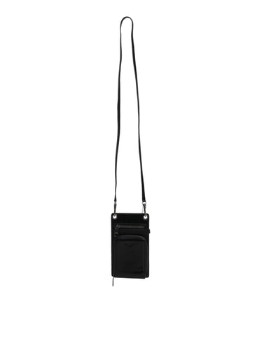 Dolce & Gabbana Black Horse Leather Zip Logo Shoulder Neck Strap Wallet Dolce & Gabbana Retail Flare