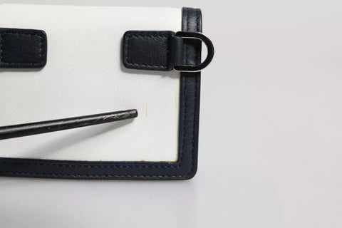 Dolce & Gabbana White Blue Leather Bifold Crossbody Sling Wallet Dolce & Gabbana Retail Flare