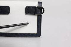 Dolce & Gabbana White Blue Leather Bifold Crossbody Sling Wallet Dolce & Gabbana Retail Flare