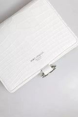 Dolce & Gabbana White Blue Leather Bifold Crossbody Sling Wallet Dolce & Gabbana Retail Flare