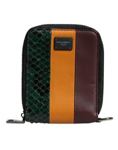 Dolce & Gabbana Multicolor Exotic Leather DG Bifold Card Holder Wallet Dolce & Gabbana Retail Flare