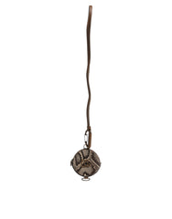 Dolce & Gabbana Brown Round Leather DG Logo Coin Purse Lanyard Wallet Dolce & Gabbana Retail Flare