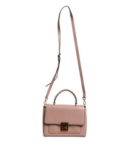 Michael Kors Pink Leather Logo Plaque Crossbody MINDY Satchel Bag Michael Kors Retail Flare