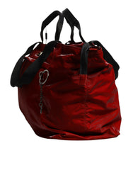 Dolce & Gabbana Red Nylon Calfskin Hand Shoulder Duffel Bag Dolce & Gabbana Retail Flare