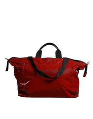 Dolce & Gabbana Red Nylon Calfskin Hand Shoulder Duffel Bag Dolce & Gabbana Retail Flare