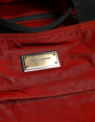 Dolce & Gabbana Red Nylon Calfskin Hand Shoulder Duffel Bag Dolce & Gabbana Retail Flare