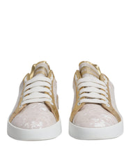 Dolce & Gabbana White Portofino Mother Of Pearl Sneakers Casual Shoes Dolce & Gabbana Retail Flare
