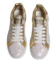 Dolce & Gabbana White Portofino Mother Of Pearl Sneakers Casual Shoes Dolce & Gabbana Retail Flare