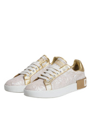 Dolce & Gabbana White Portofino Mother Of Pearl Sneakers Casual Shoes Dolce & Gabbana Retail Flare