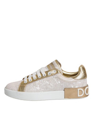 Dolce & Gabbana White Portofino Mother Of Pearl Sneakers Casual Shoes Dolce & Gabbana Retail Flare