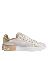 Dolce & Gabbana White Portofino Mother Of Pearl Sneakers Casual Shoes Dolce & Gabbana Retail Flare