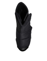 Dolce & Gabbana Black Slip On Wave Quilted Sneakers Shoes Dolce & Gabbana Retail Flare