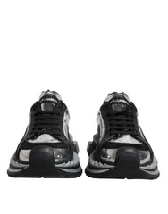 Dolce & Gabbana Black Silver SUPER KING Leather Sneaker Shoes Dolce & Gabbana Retail Flare