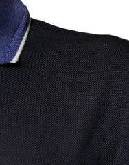 Dolce & Gabbana Blue Silk Collared Short Sleeves Polo T-shirt Dolce & Gabbana Retail Flare
