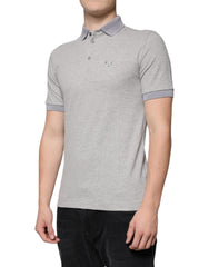 Dolce & Gabbana Gray Collared Short Sleeves Men Polo T-shirt Dolce & Gabbana Retail Flare