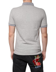 Dolce & Gabbana Gray Collared Short Sleeves Men Polo T-shirt Dolce & Gabbana Retail Flare
