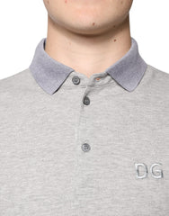 Dolce & Gabbana Gray Collared Short Sleeves Men Polo T-shirt Dolce & Gabbana Retail Flare