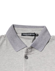 Dolce & Gabbana Gray Collared Short Sleeves Men Polo T-shirt Dolce & Gabbana Retail Flare