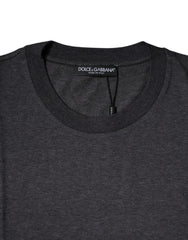 Dolce & Gabbana Dark Gray Crew Neck Short Sleeves T-shirt Dolce & Gabbana Retail Flare