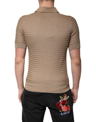 Dolce & Gabbana Brown Collared Short Sleeves Polo T-shirt Dolce & Gabbana Retail Flare