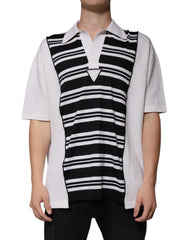 Dolce & Gabbana Black White Stripes Collared Polo T-shirt Dolce & Gabbana Retail Flare