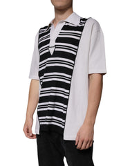 Dolce & Gabbana Black White Stripes Collared Polo T-shirt Dolce & Gabbana Retail Flare