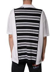 Dolce & Gabbana Black White Stripes Collared Polo T-shirt Dolce & Gabbana Retail Flare