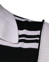 Dolce & Gabbana Black White Stripes Collared Polo T-shirt Dolce & Gabbana Retail Flare