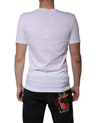 Dolce & Gabbana White Cotton V-neck Short Sleeves T-shirt Dolce & Gabbana Retail Flare