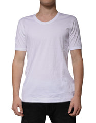 Dolce & Gabbana White Cotton Round Neck Short Sleeves T-shirt Dolce & Gabbana Retail Flare