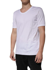 Dolce & Gabbana White Cotton Round Neck Short Sleeves T-shirt Dolce & Gabbana Retail Flare