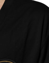 Dolce & Gabbana Black Cotton Logo Vneck Short Sleeve T-shirt Dolce & Gabbana Retail Flare