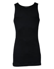 Dolce & Gabbana Black Cotton Sleeveless Round Neck Tank T-shirt Dolce & Gabbana Retail Flare