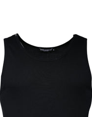 Dolce & Gabbana Black Cotton Sleeveless Round Neck Tank T-shirt Dolce & Gabbana Retail Flare