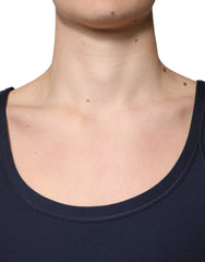 Dolce & Gabbana Blue Cotton Sleeveless Round Neck Tank T-shirt Dolce & Gabbana Retail Flare